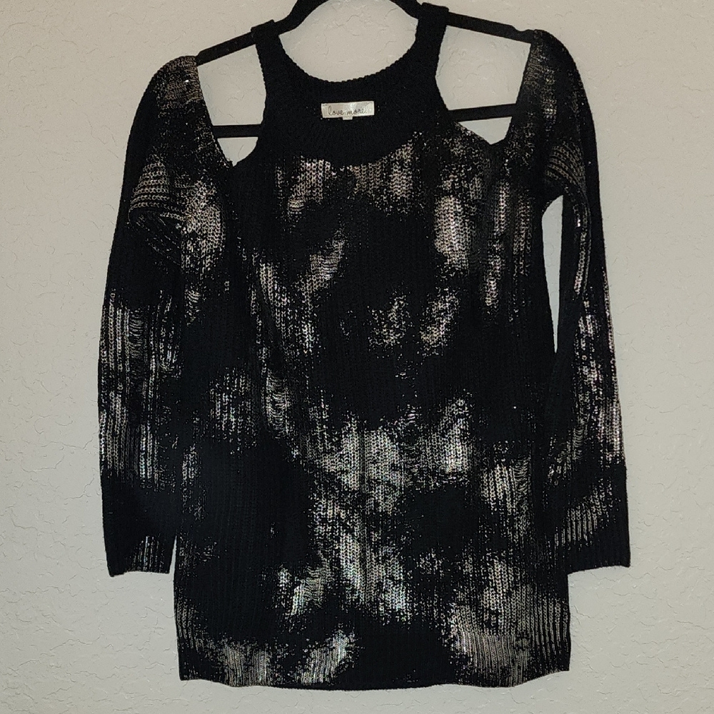 Sweater Stylish Black and Silver Women's Sweater
